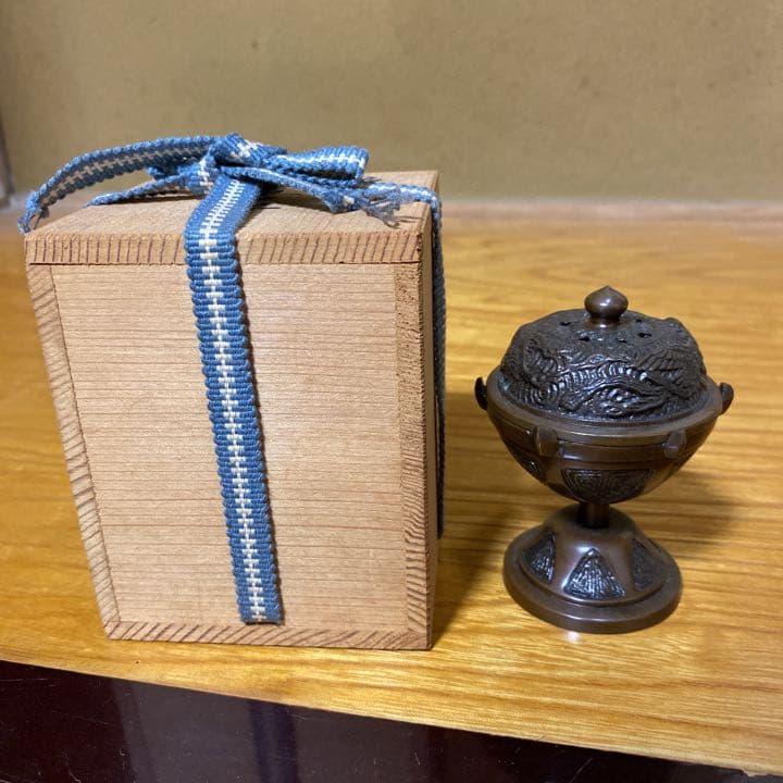 茶道具】 昇雲造 唐銅 火舎蓋置 （共箱）