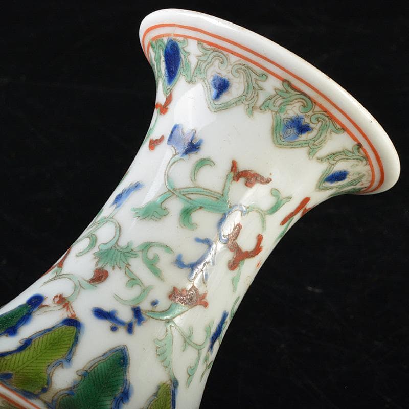 中国 粉彩 人物花神獣文瓶 M R7322