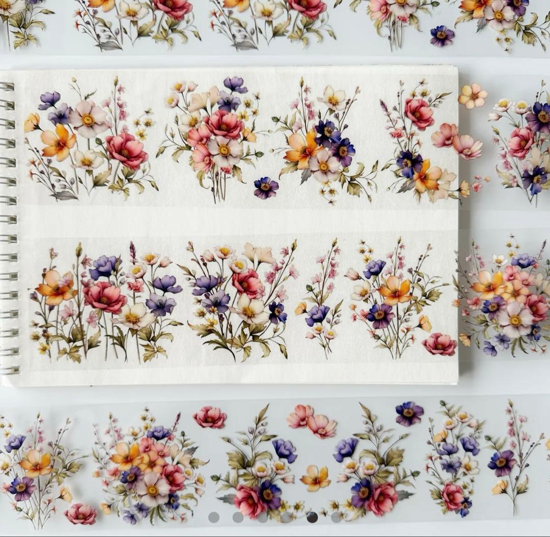 ONWIZE 海外マスキングテープ 【1ループ 】切り売り 花 装飾