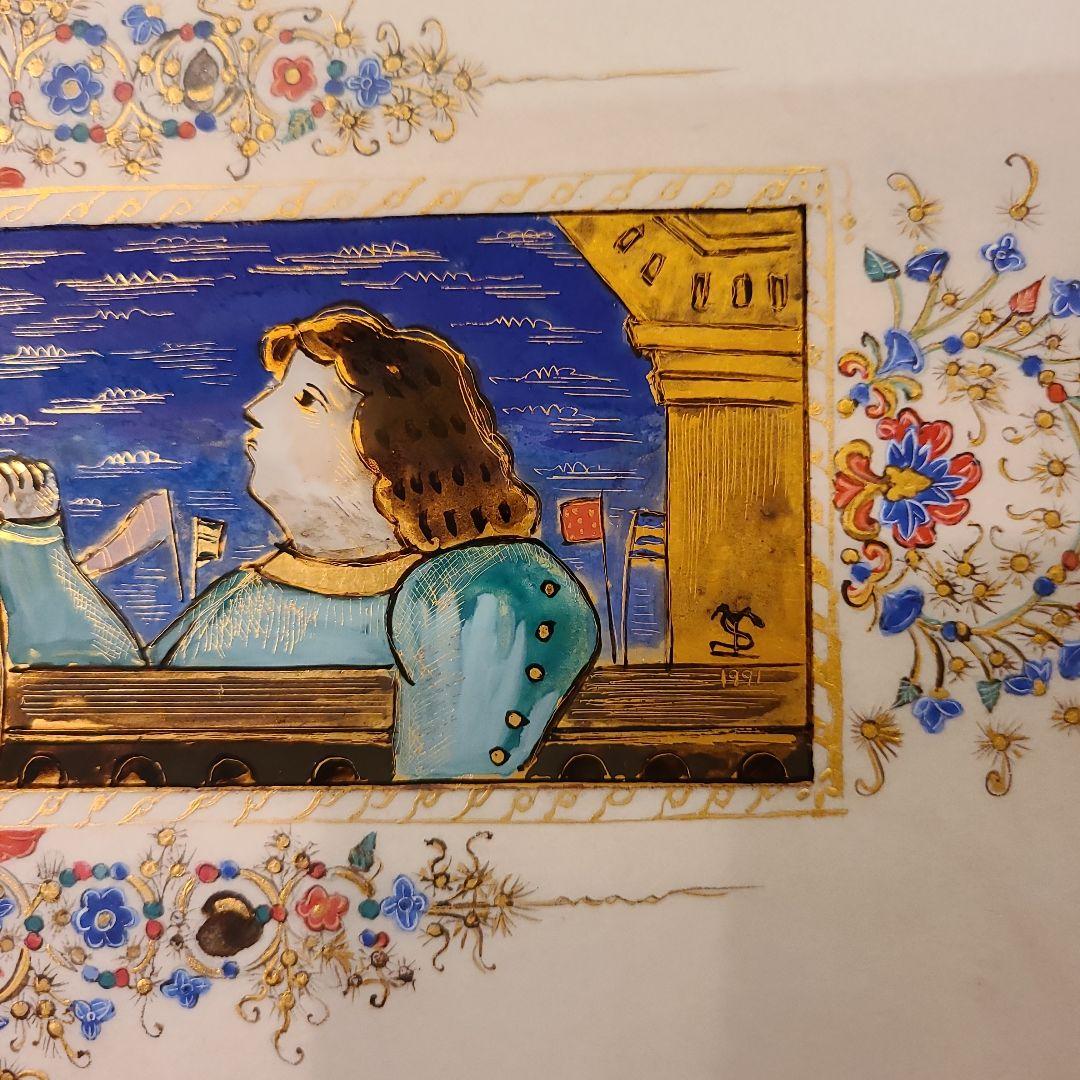 瀬本容子「真夏の夜の夢 祝典」ガラス絵 羊皮紙絵