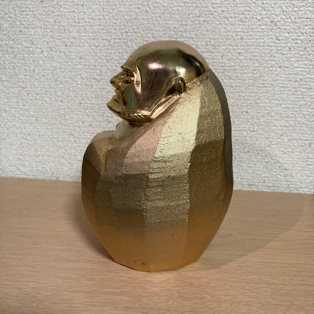 縁起物】名久井十九三作 達磨大師の置物 24KGP 24金 メッキ ダルマ
