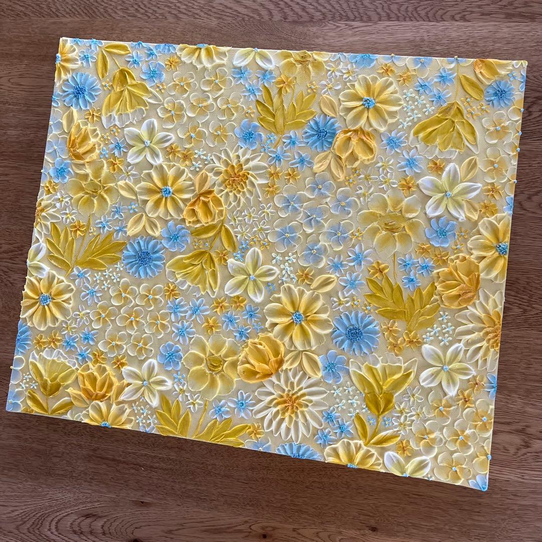 テクスチャーアート フラワーアート ボタニカル インテリア 花絵 花柄