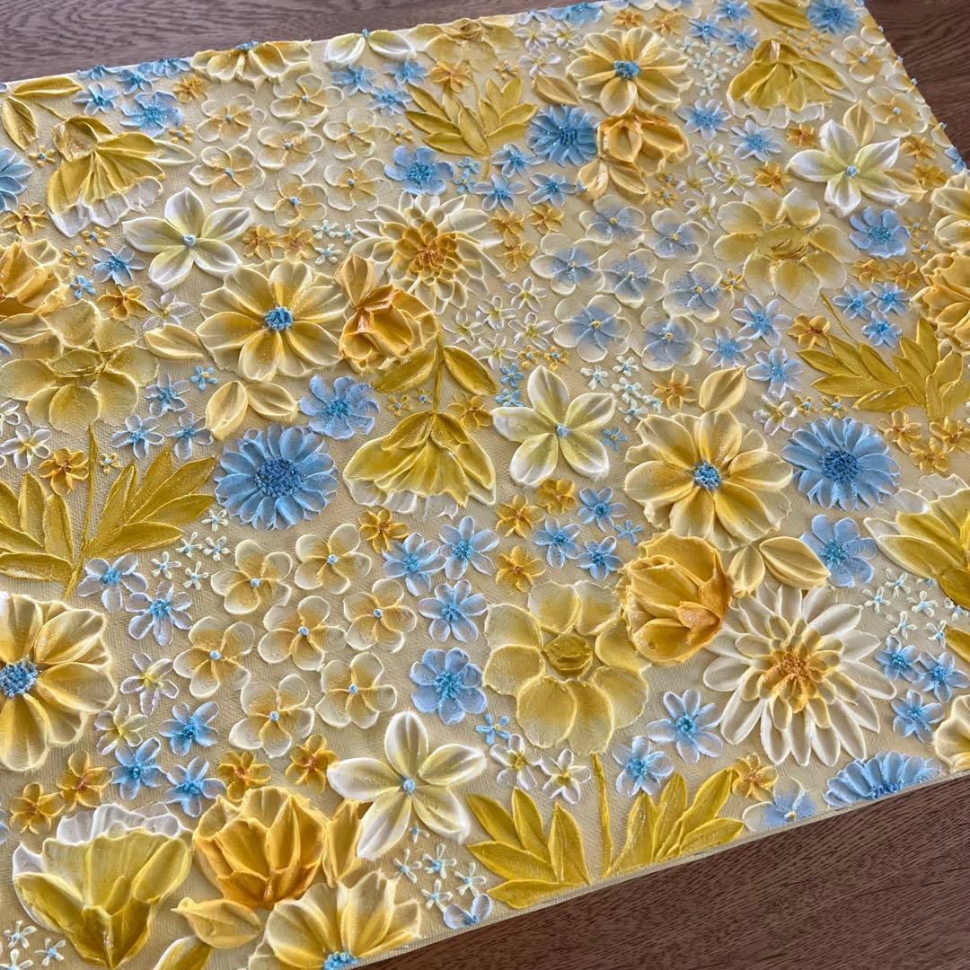 テクスチャーアート フラワーアート ボタニカル インテリア 花絵 花柄