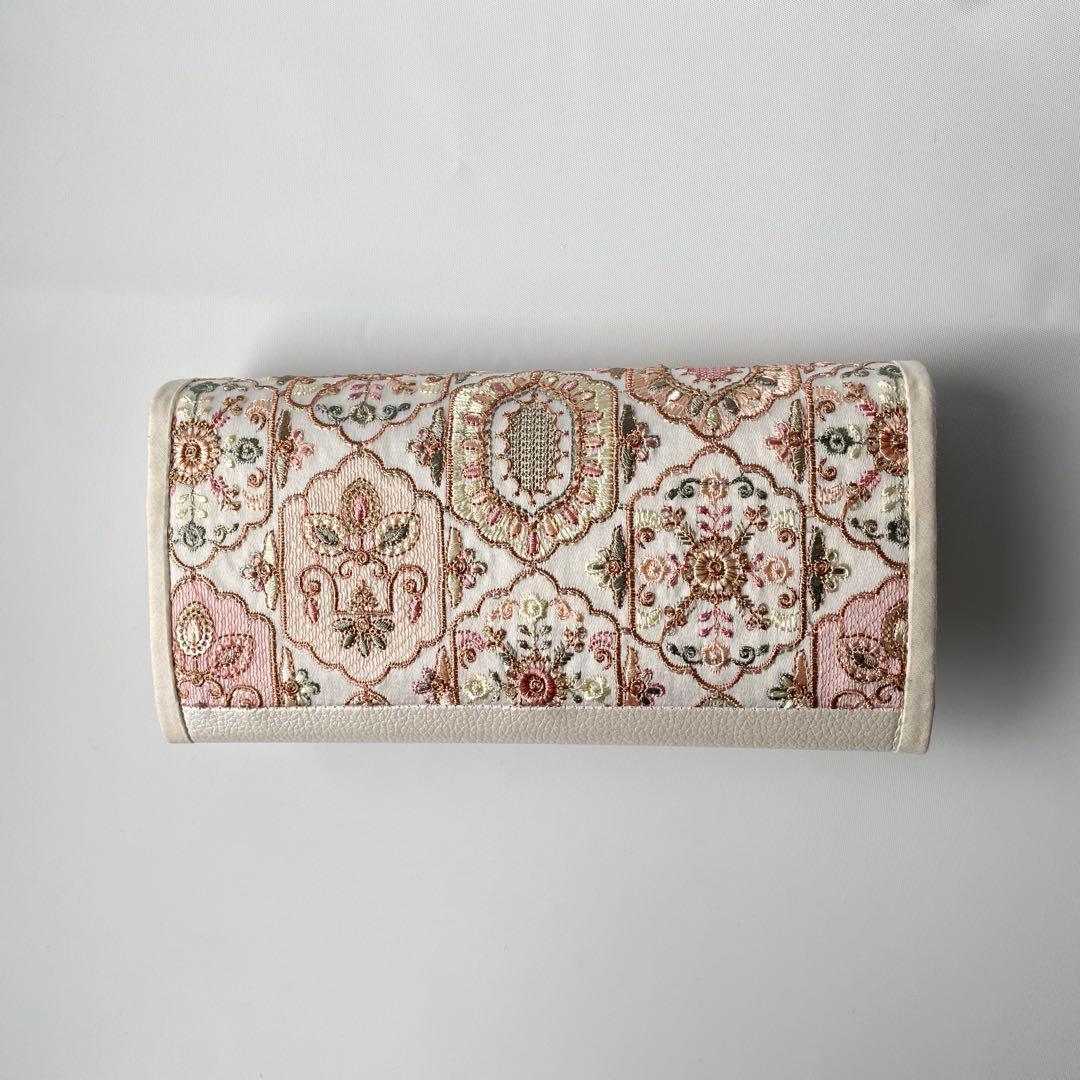 ☆ゆうか☆　長財布、ミニ財布2点　インド刺繍ピンク系　ハンドメイド