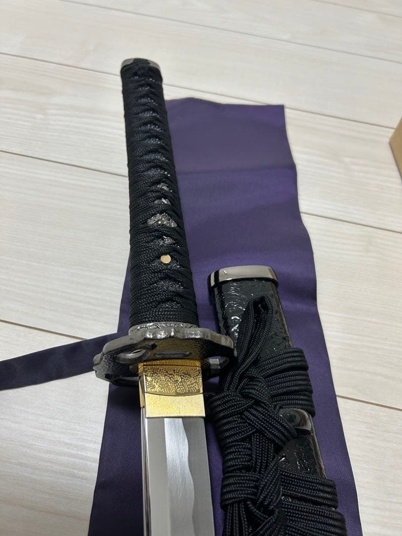 お濃 拵え 中刀 模造刀 美術刀　新品未使用　送料無料　黒　金属刃