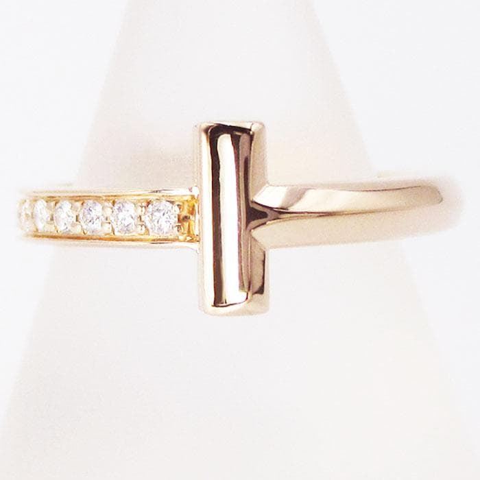 ティファニー Tワン ダイヤリング K18PG ローズゴールド 3.7g 7号