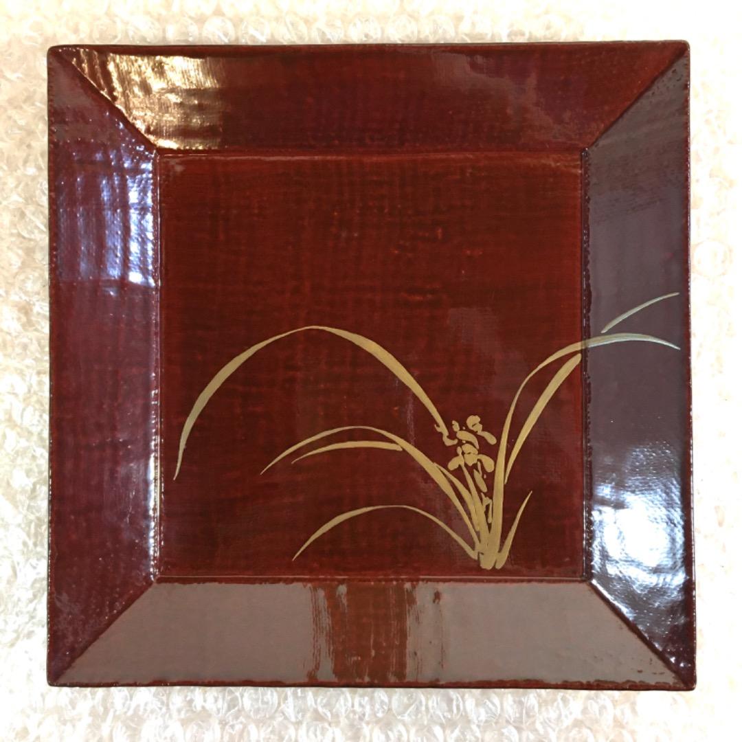 【四君子】時代漆器 盆 ２０枚 5枚1組4セット 木箱付き 布目盆 【美品】