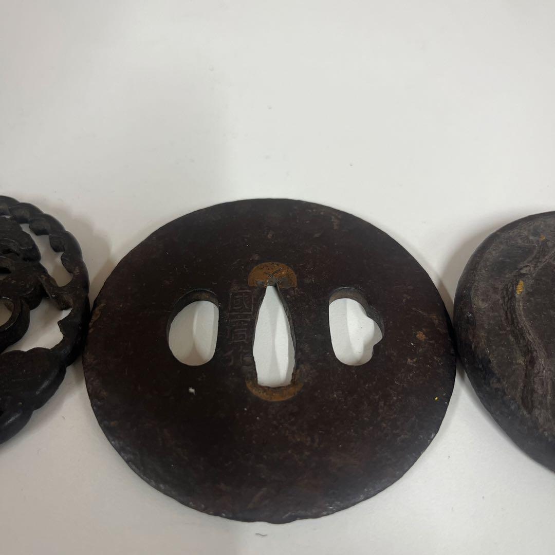 【刀装具】アンティーク鍔3点セット　時代物