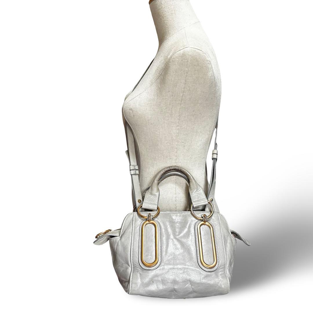 【ヴィンテージ】シーバイクロエ　2way ショルダーバッグ　ハンド　ロゴ金具