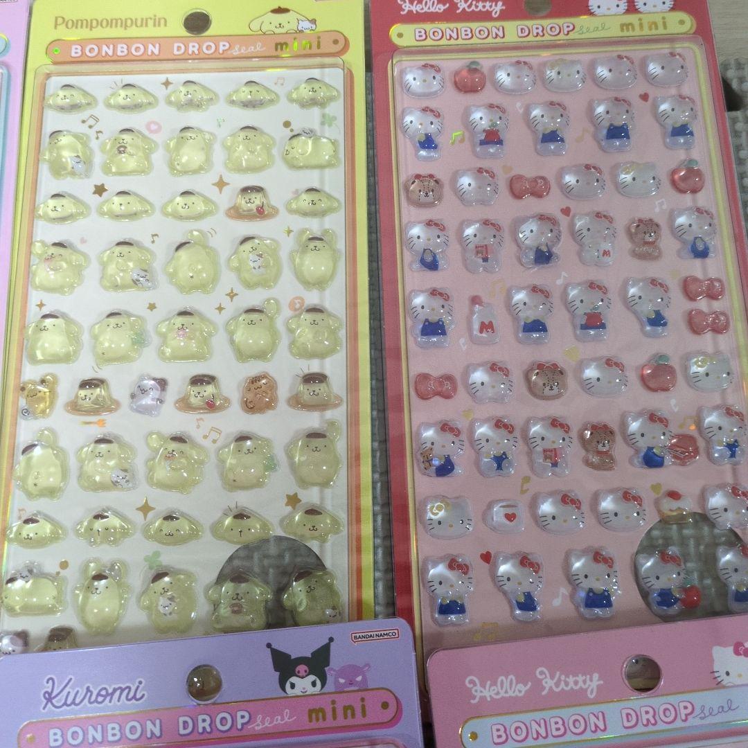 【正規品】最新作　サンリオ　ボンボンドロップシール　ミニ　8枚　コンプリート