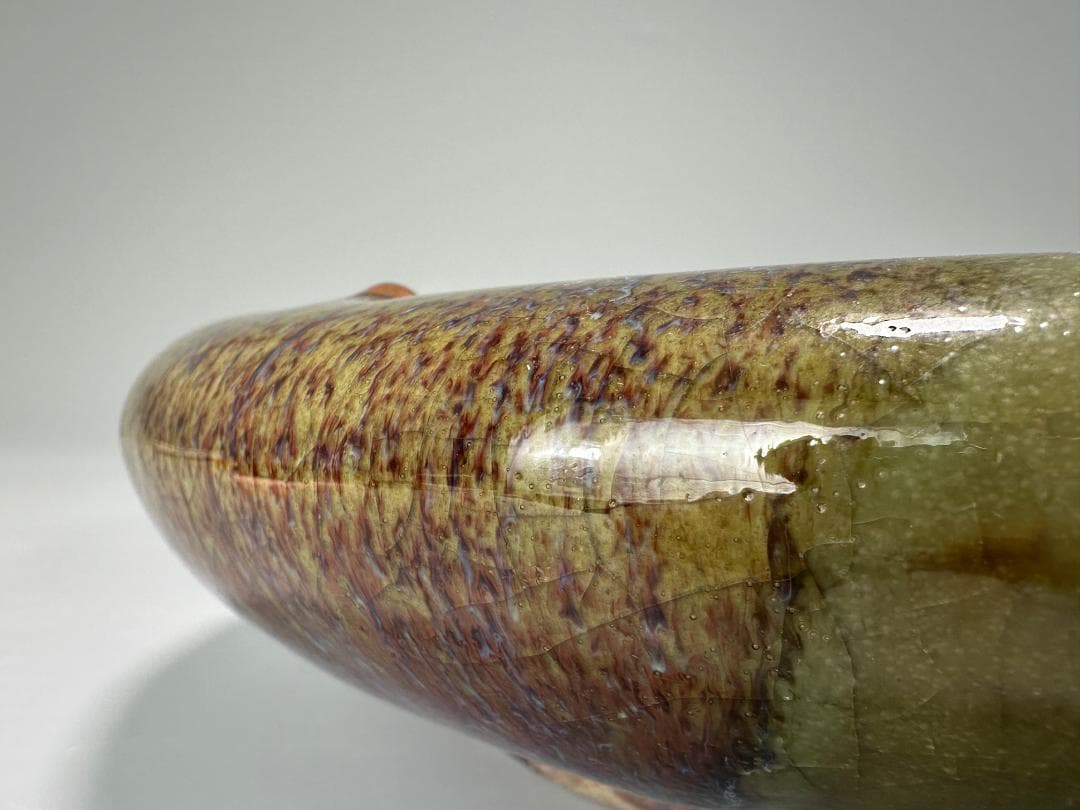 中国美術　清朝　清時代　鈞釉　鈞窯　水盤　三字款　時代物　古物　唐物