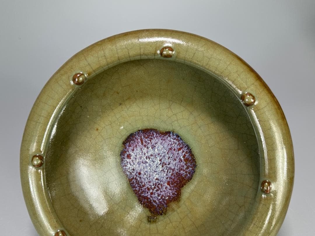 中国美術　清朝　清時代　鈞釉　鈞窯　水盤　三字款　時代物　古物　唐物