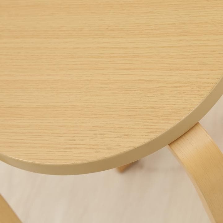 ナチュラル木製円形スツール