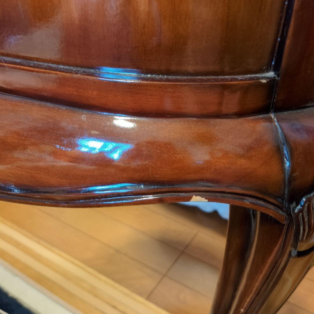 さるこ様専用ダークブラウン 木製 文机 曲線デザイン猫脚(=^・^