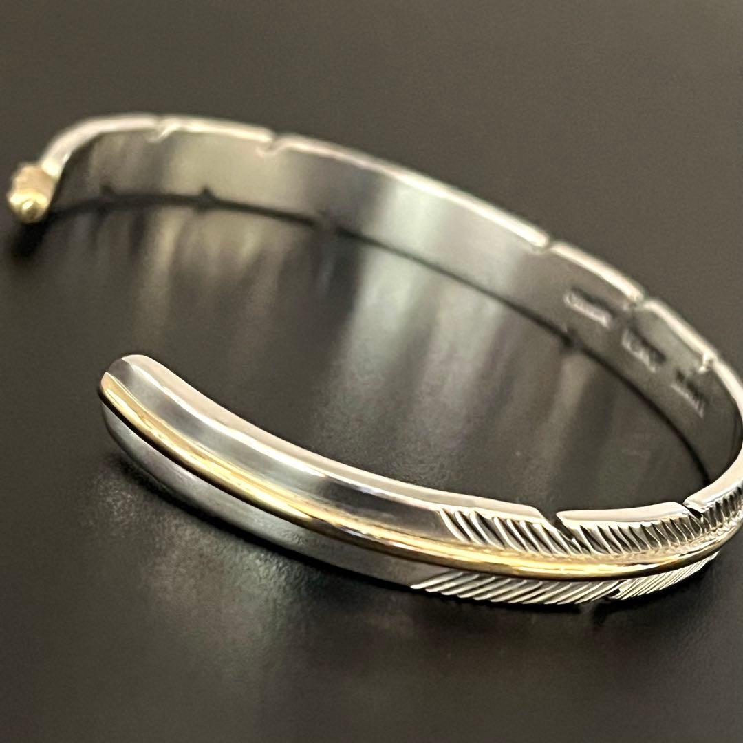 ナバホ ハービーメイス 12K GF フェザー バングル インディアンジュエリー