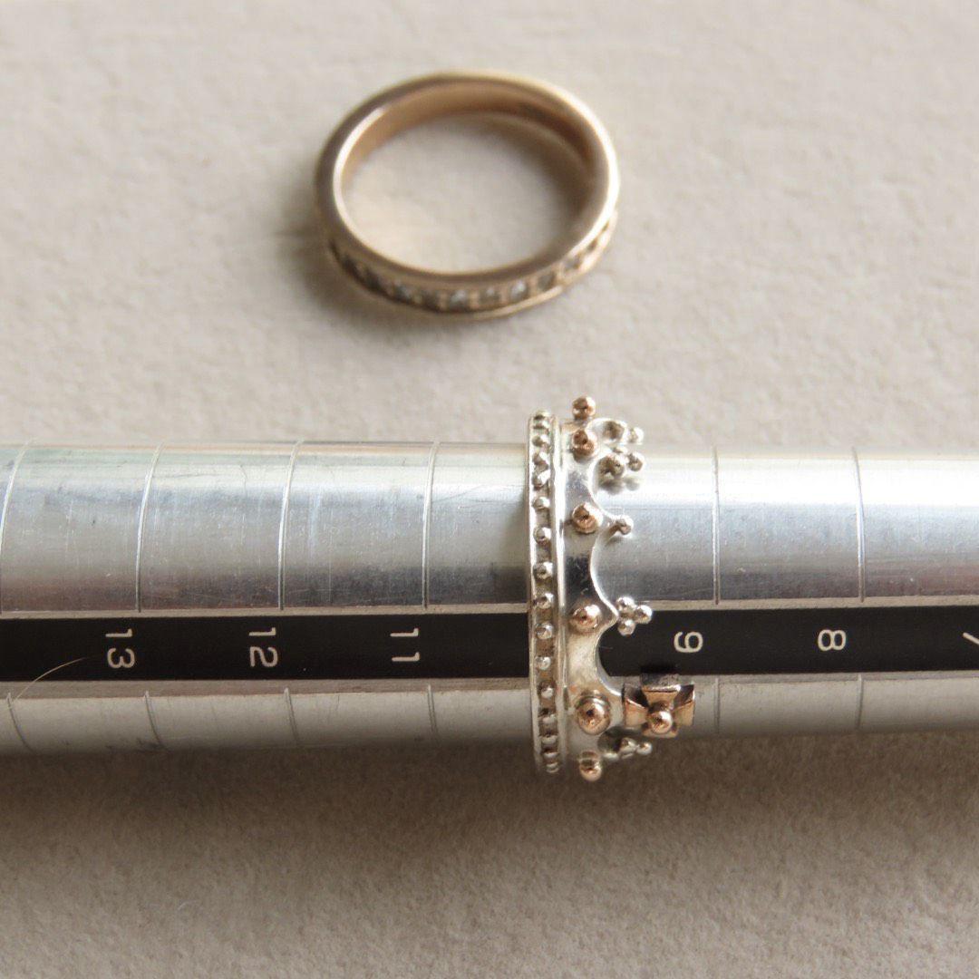 ブルーム　クラウン　K5 925 重ね付け　リング　2連　セット