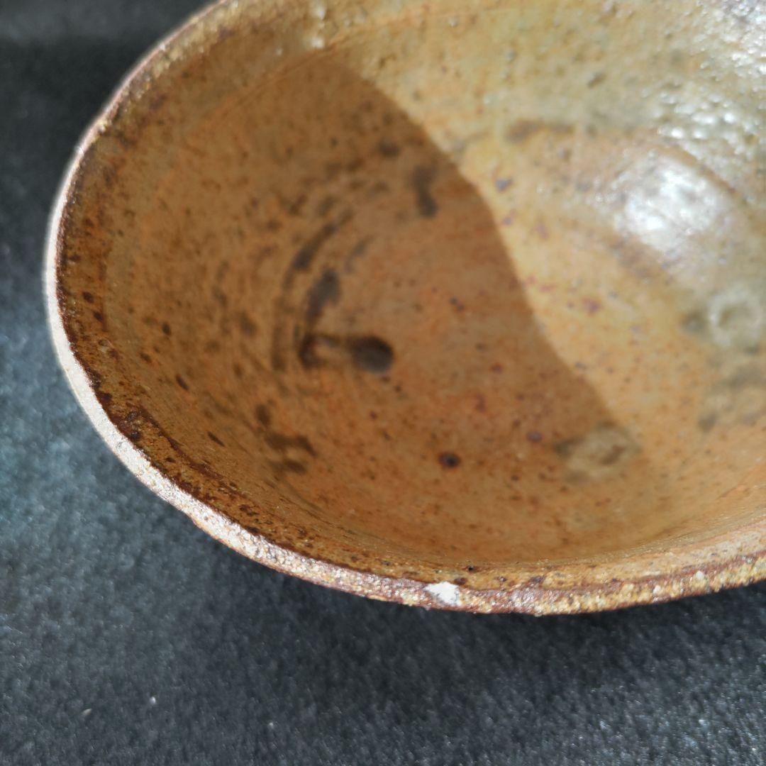小林東五 伊羅保茶碗 茶道具 中古品 ホツ（小さな欠け）あり ご飯茶碗