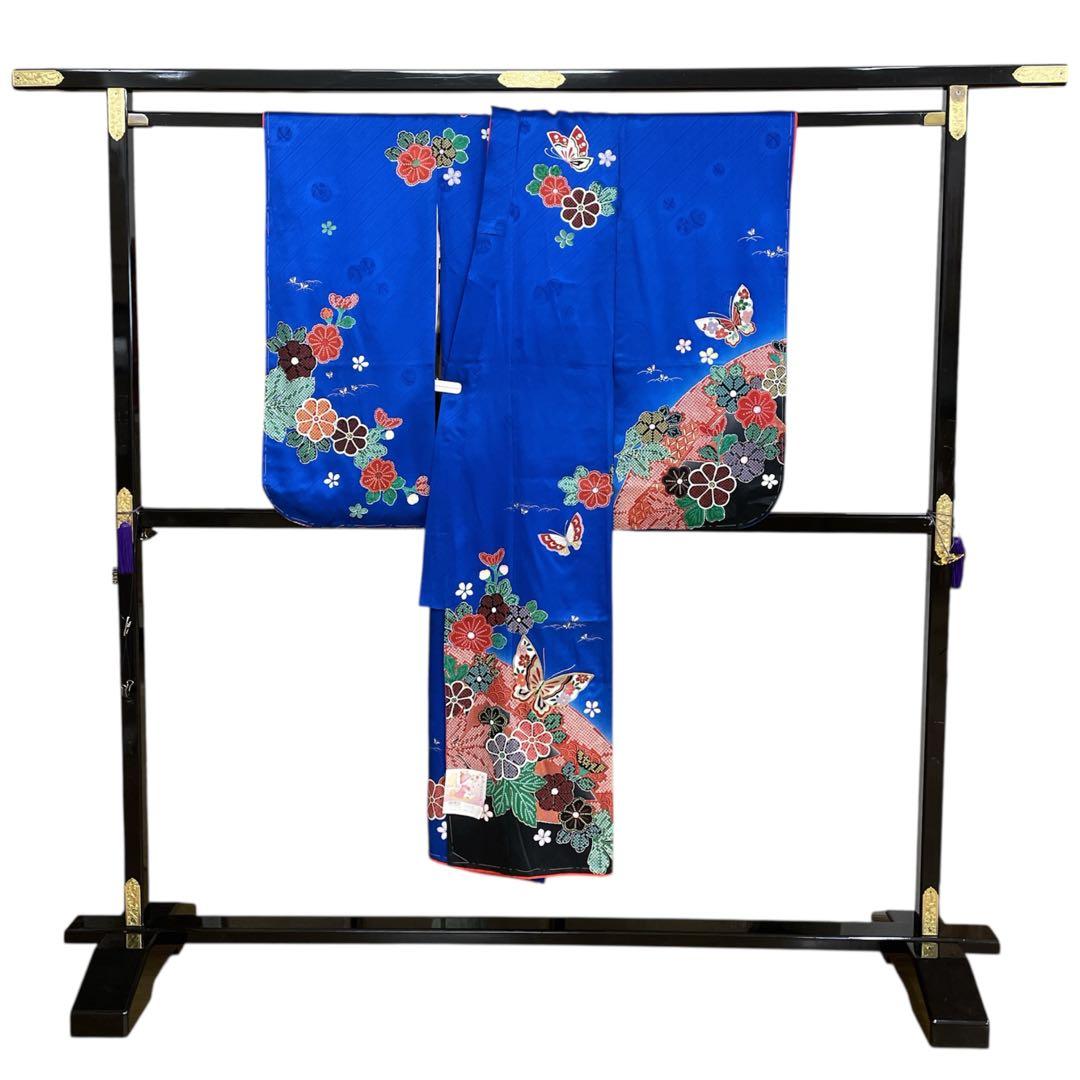 ◎mk-3457　七五三　女の子　着物・襦袢セット　金駒刺繍　　12-15