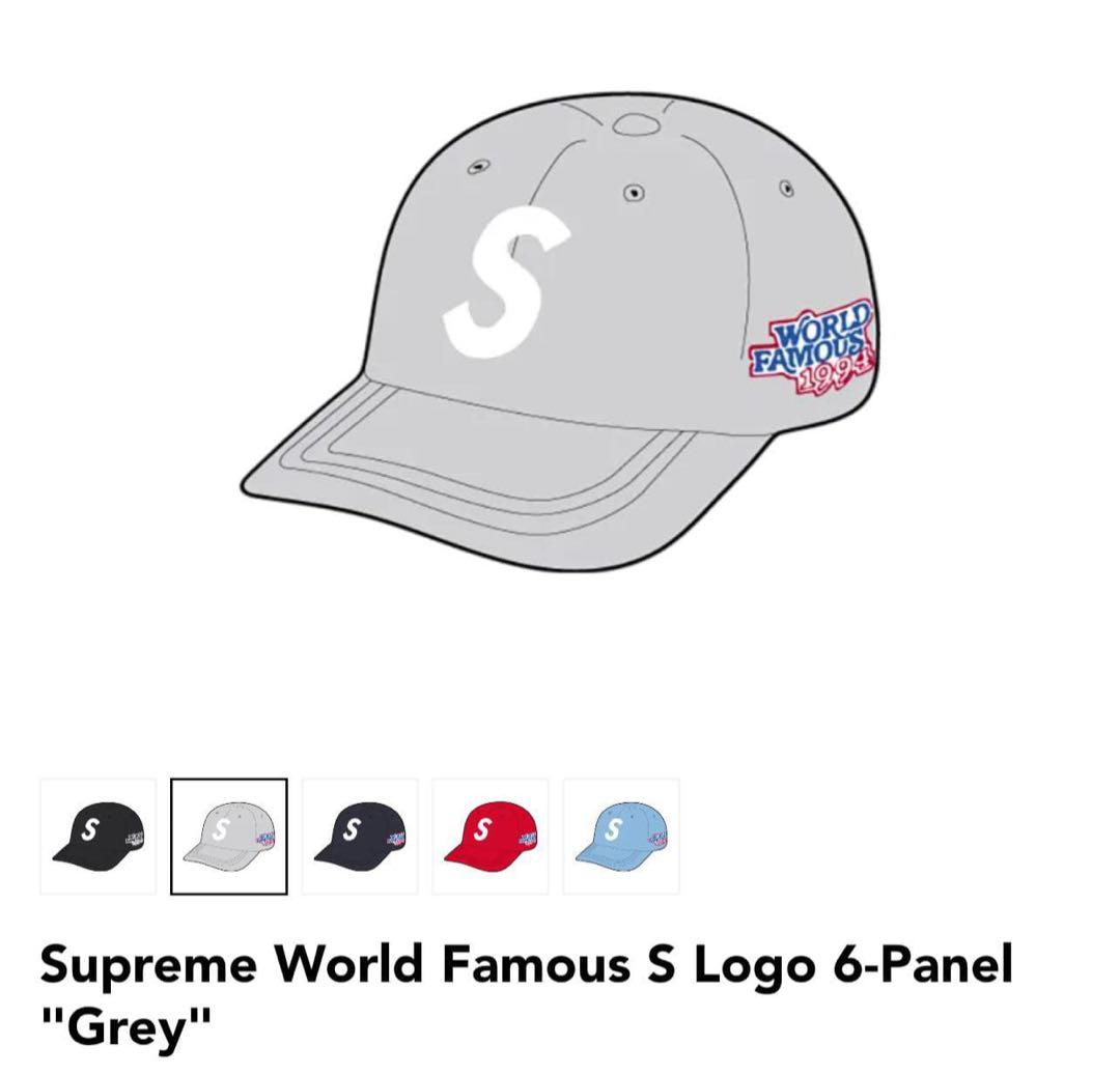 Supreme World Famous S Logo 6-Panel Grey