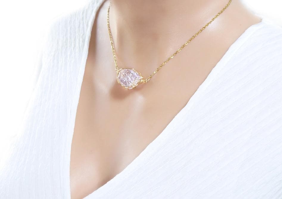 国産 雨塚山紫水晶 ネックレス◇