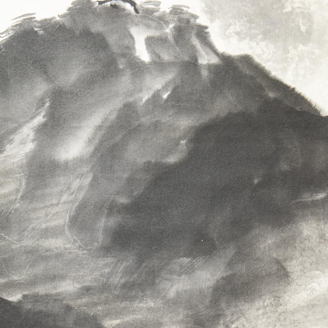 掛軸-1173　山田大作　稲葉山　共箱　二重箱