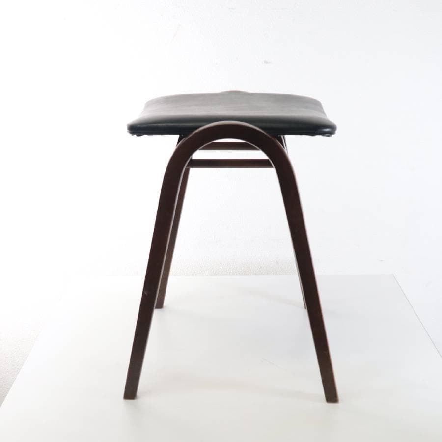 秋田木工 IDC大塚 No.202 剣持勇 スタッキングスツール 黒 PVC⑩