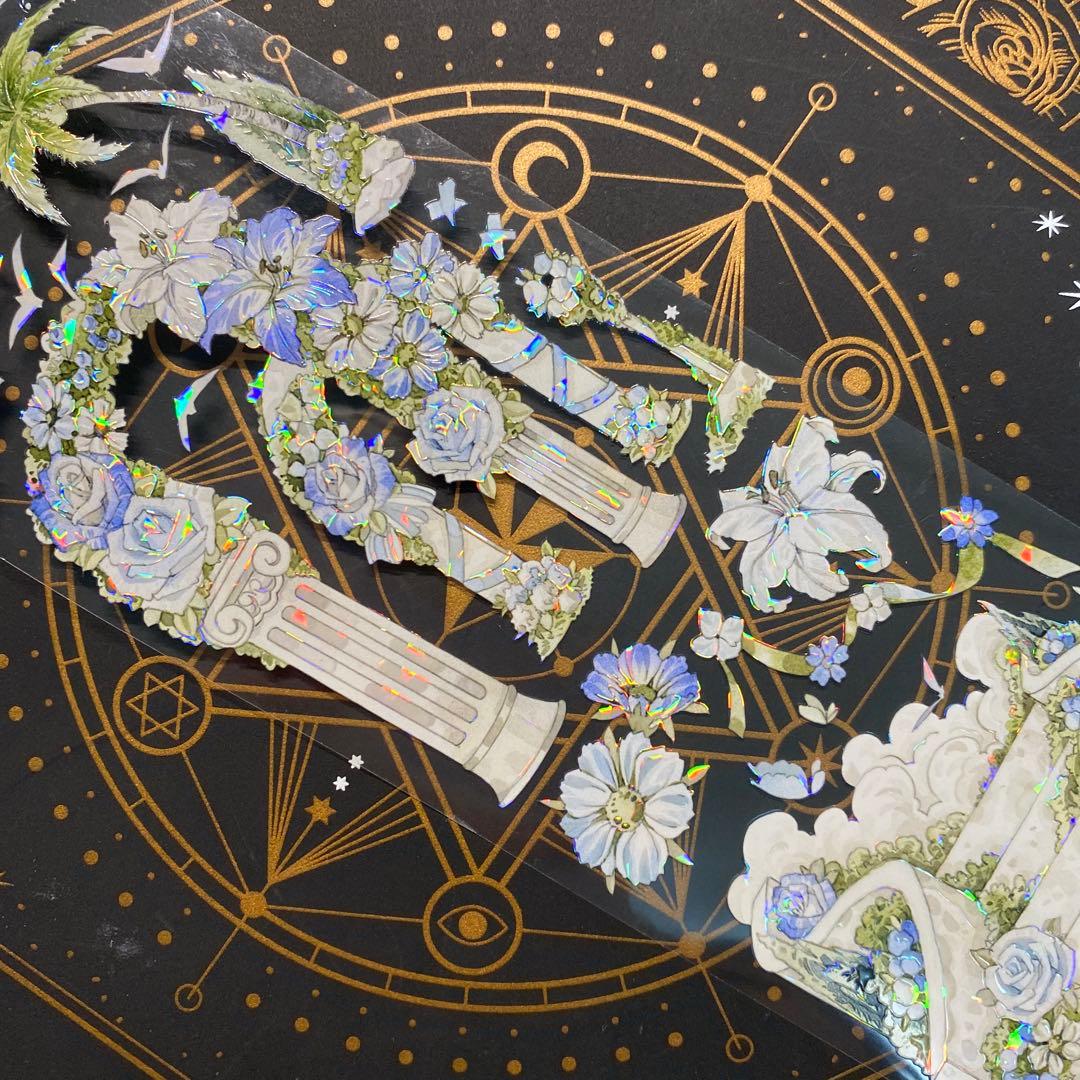 9146】海外 マステ 巻 貝殻光マスキングテープガーデン 海 花 装飾系