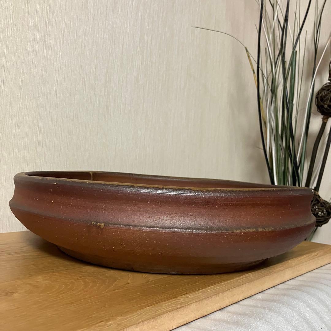 備前焼 大型水盤 花器 生花 的野求造 美術品・アンティーク・コレクション
