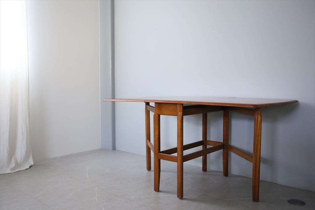 英国アンティークチーク材ゲートレッグテーブル/バタフライダイニング机92-109