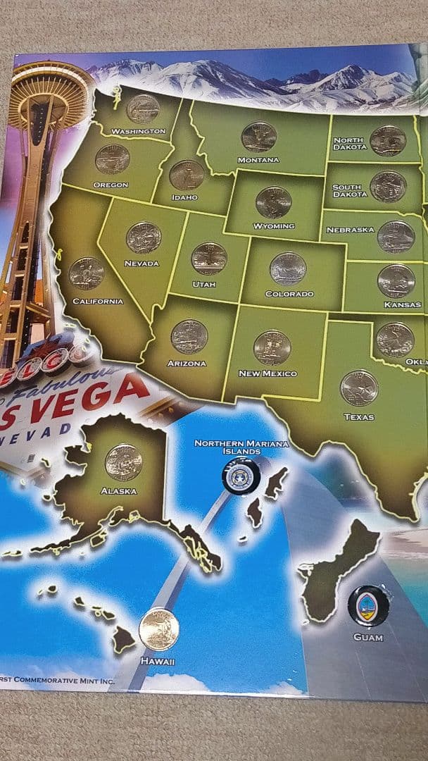 ☆。「アメリカ50州記念収納アルバム」(全50州収納済)。