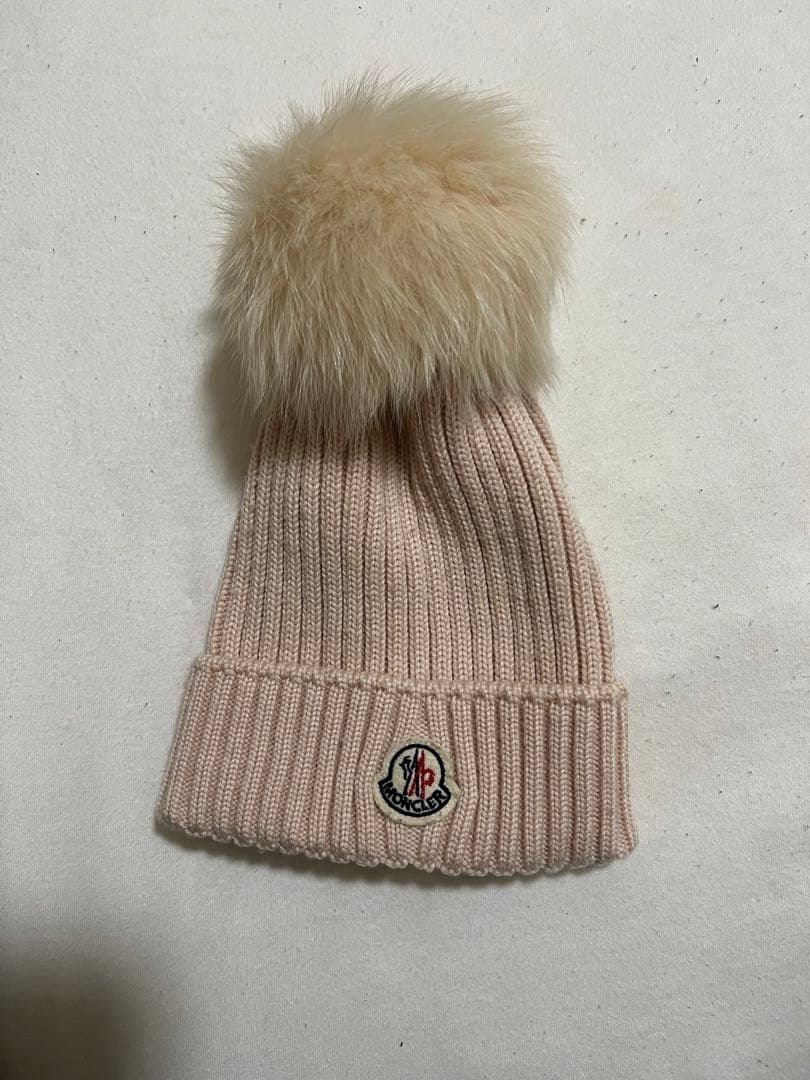 Moncler モンクレール モンクレ ピンクニット帽 ファー付き 楽天市場