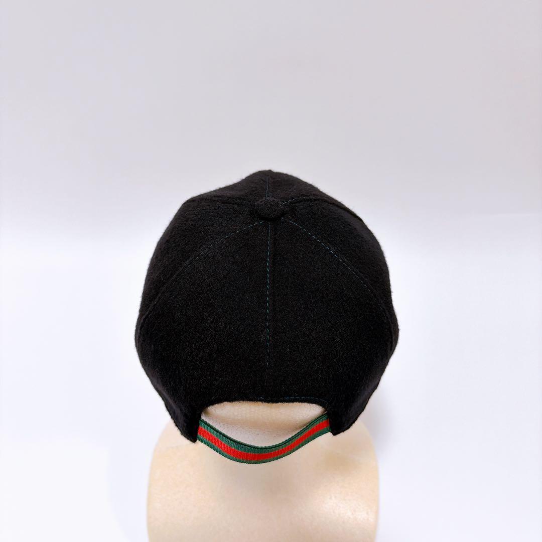 GUCCI グッチ キャップ ウール シェリーライン 黒 XL 60 男女兼用