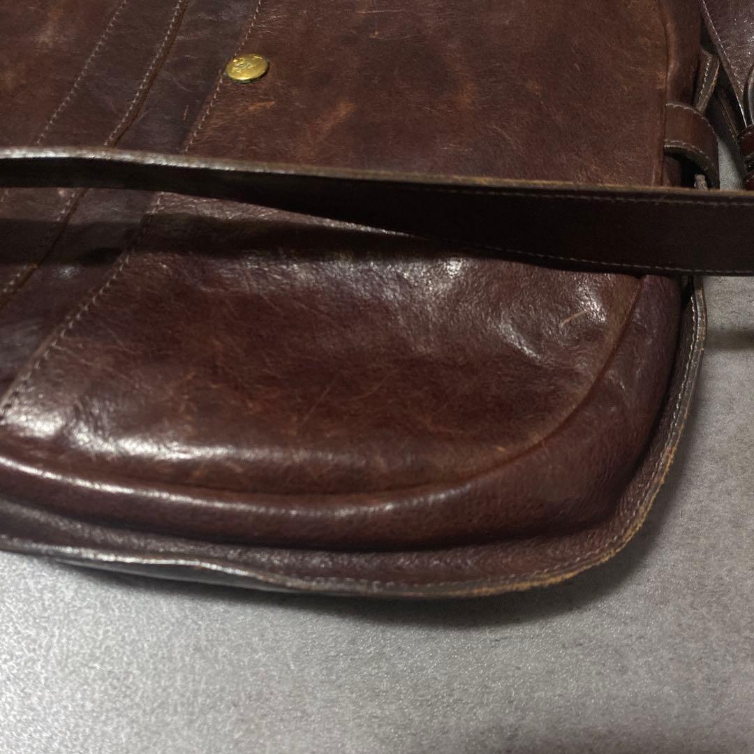 【✨希少✨】イルビゾンテ ロゴ刻印 ショルダーバッグ レザー 茶色