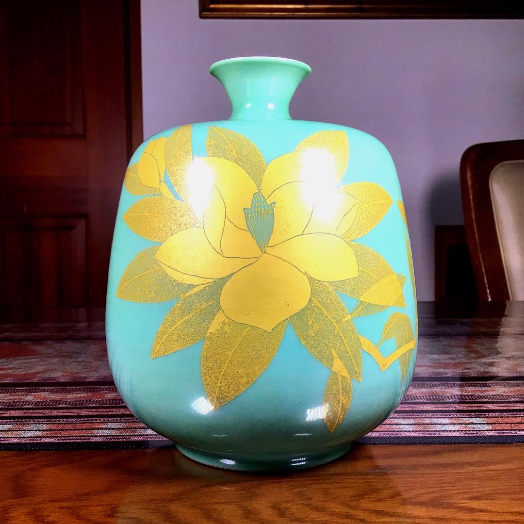 冬うー特価』 人間国宝 吉田美統 『釉裏金彩椿文』 花瓶 - メルカリ