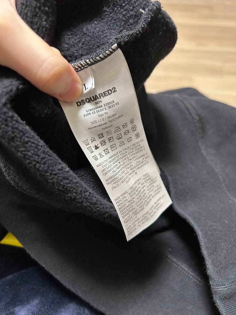 DSQUARED2 ICON ロゴプリント プルオーバーパーカー ブラック L