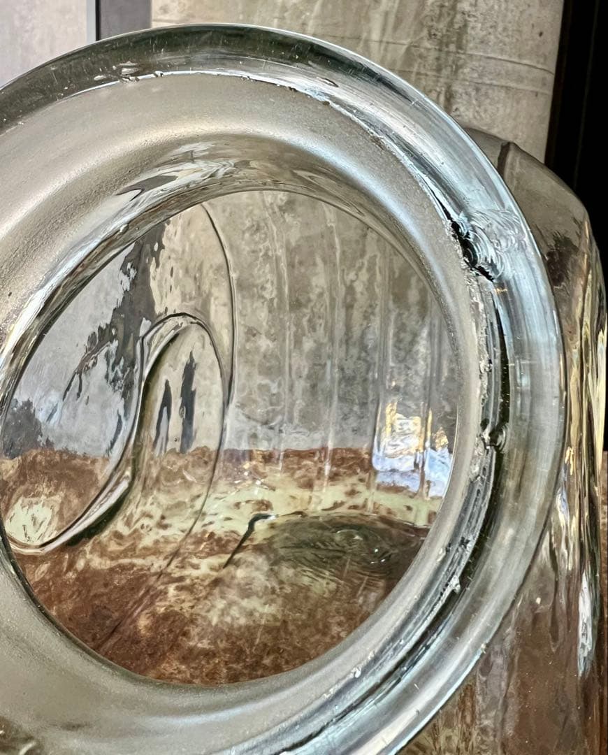 レトロ 猫ビン でんでん太鼓 飴屋瓶 菓子瓶 アンティーク ガラス