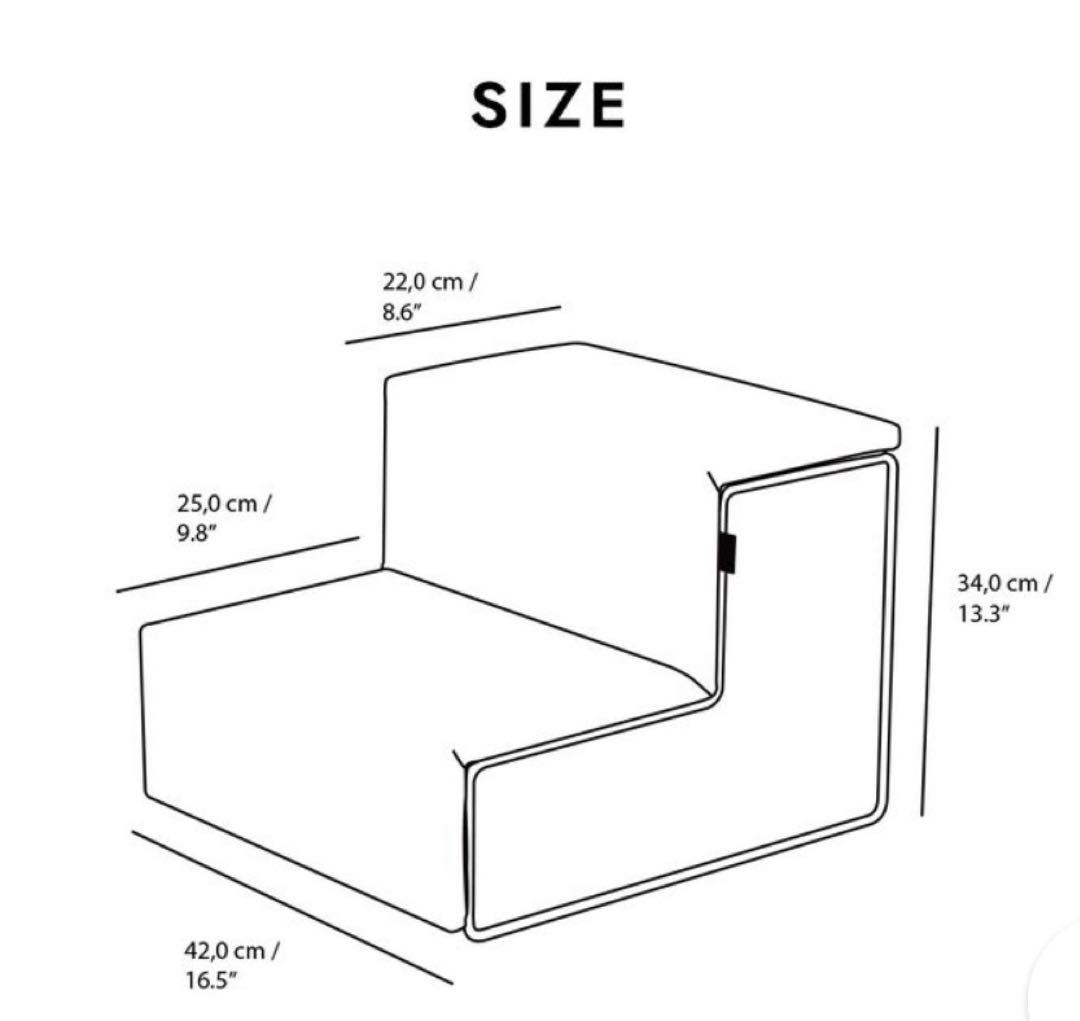 SMALLSTUFF おしゃれドッグステップ ペットステップ 犬用階段 グレー