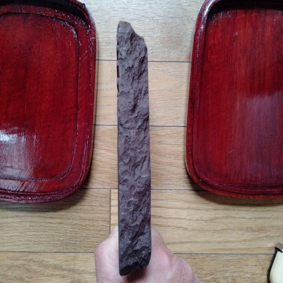 中国骨董【大型龍雲古端渓】旧蔵極品コレクション希少細工精密龍彫定価