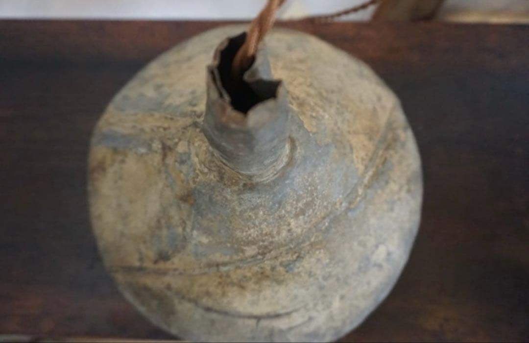 大きなブリキシェードのペンダントライト 古道具 照明 リメイク ブロカント