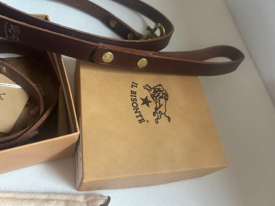 IL BISONTE 犬用品 茶 イルビゾンテ ドッグ リード 首輪 セット - メルカリ