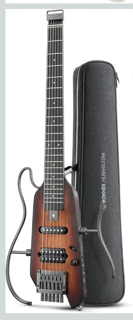 青シャツ　Donner HUSH-X エレキギター