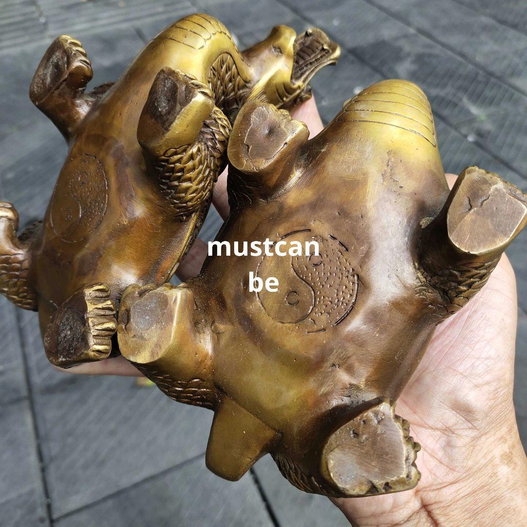 銅製 龍頭亀 八卦銅亀 応接間 書斎 茶室 執務室 開運 風水 辟邪 工芸品