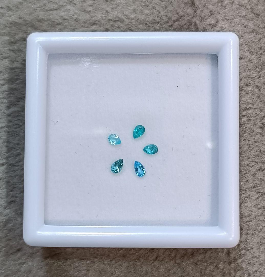 パライバトルマリン メレ ペアシェイプカット セット ５ピース まとめ買いセット