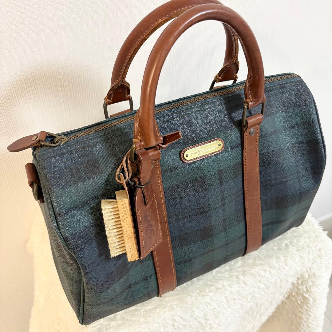 美品　ポロラルフローレン　ボストンバッグ　ミニ ブラックウォッチ　チェック　希少