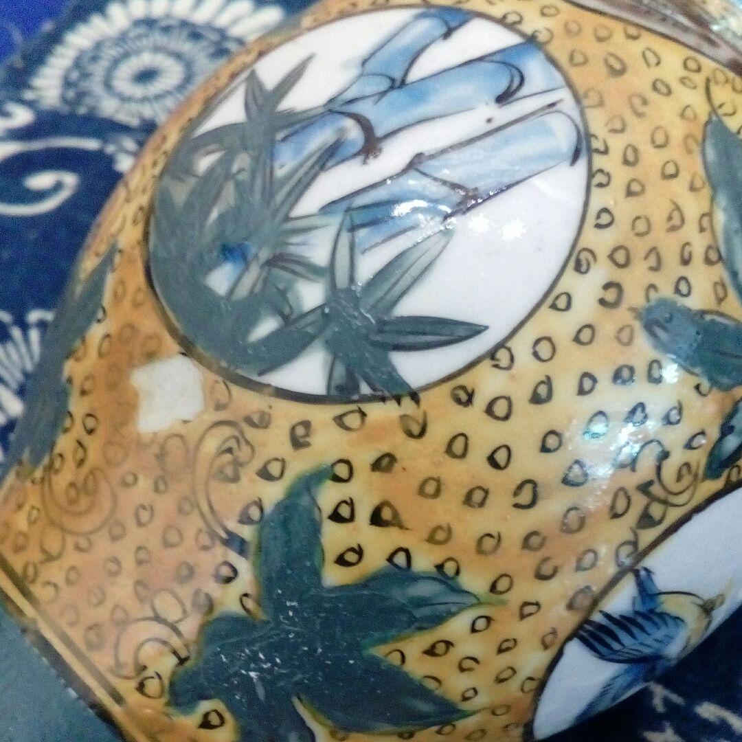 加賀藩再興古九谷焼江戸後期〜明治時代阿波淡路國30センチサイズ