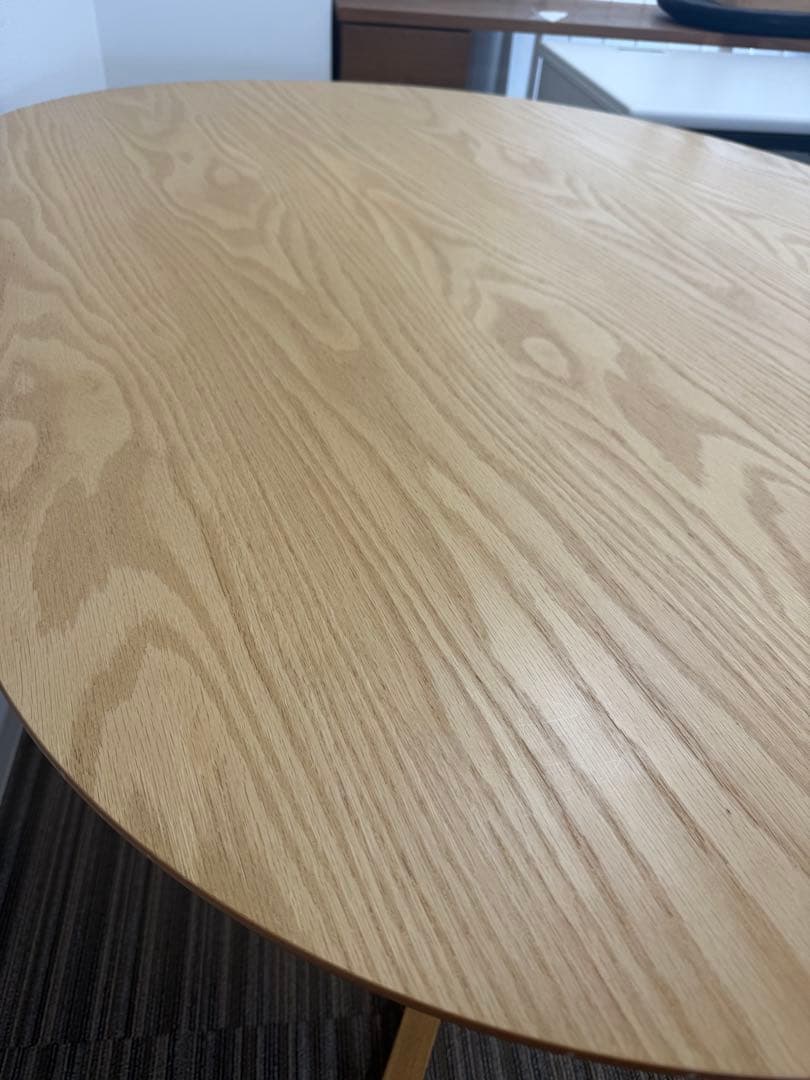 楕円形木製ダイニングテーブルセット