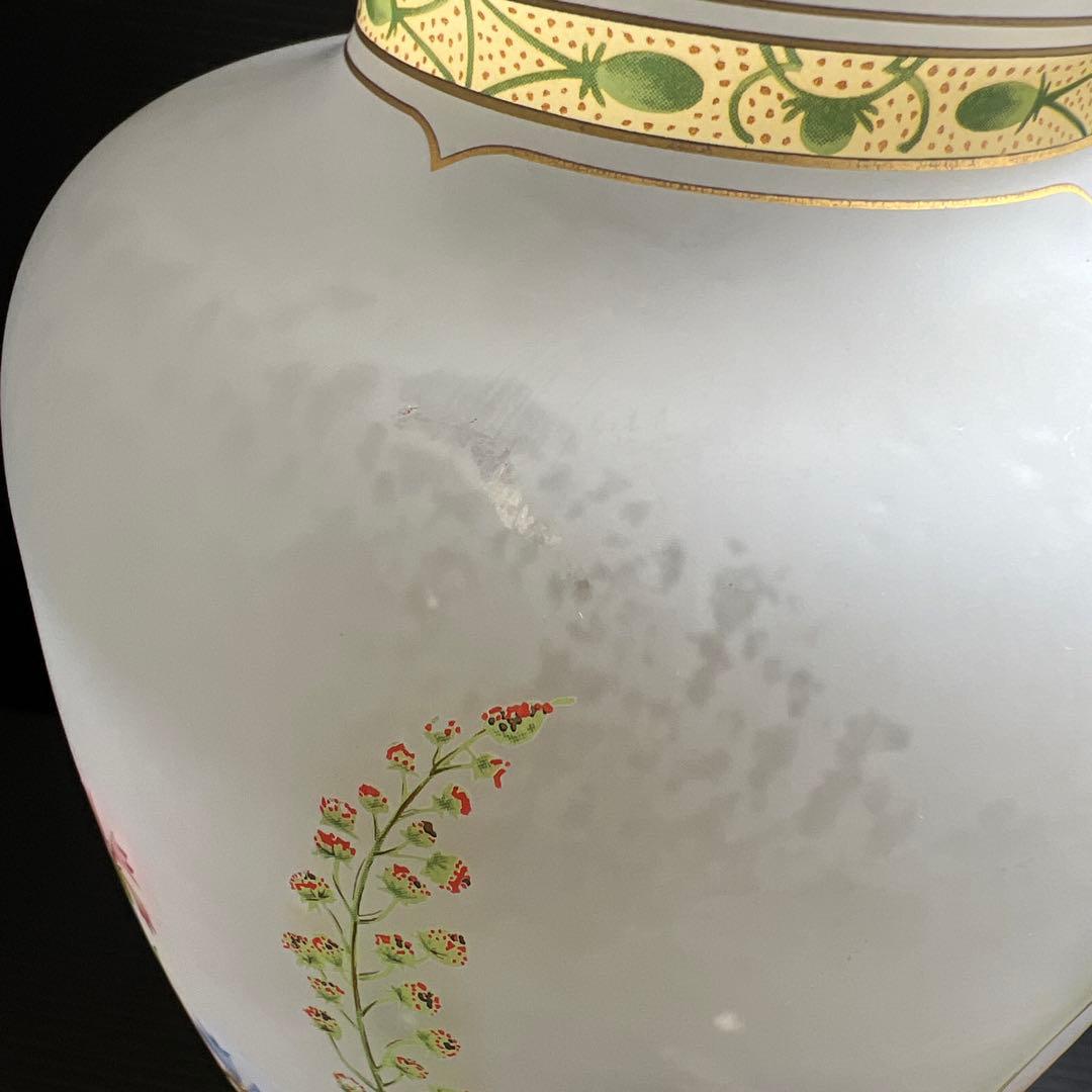 エナメル彩 ボヘミアガラス花瓶21cm29176 エナメル彩 ボヘミアガラス