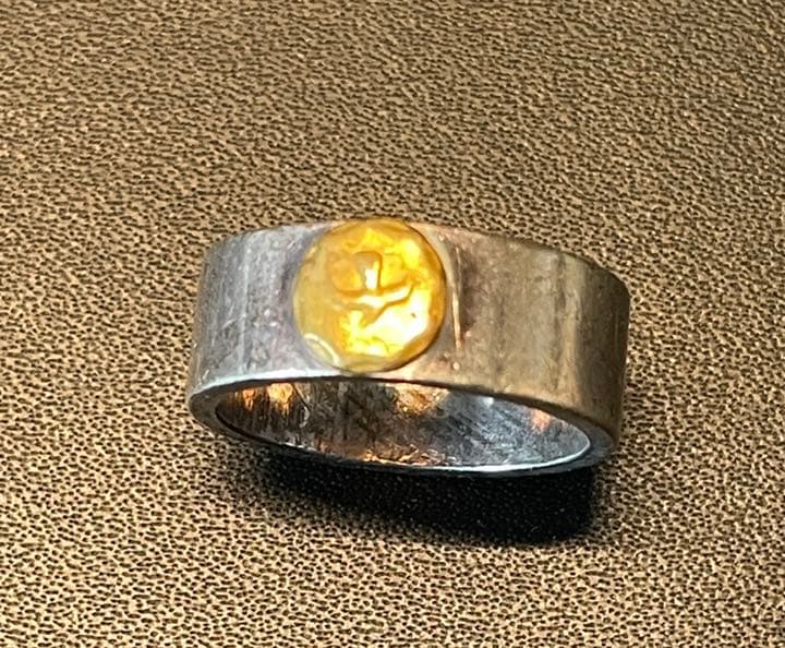 ゴローズ goro's 平打ちリング 金イーグルメタル