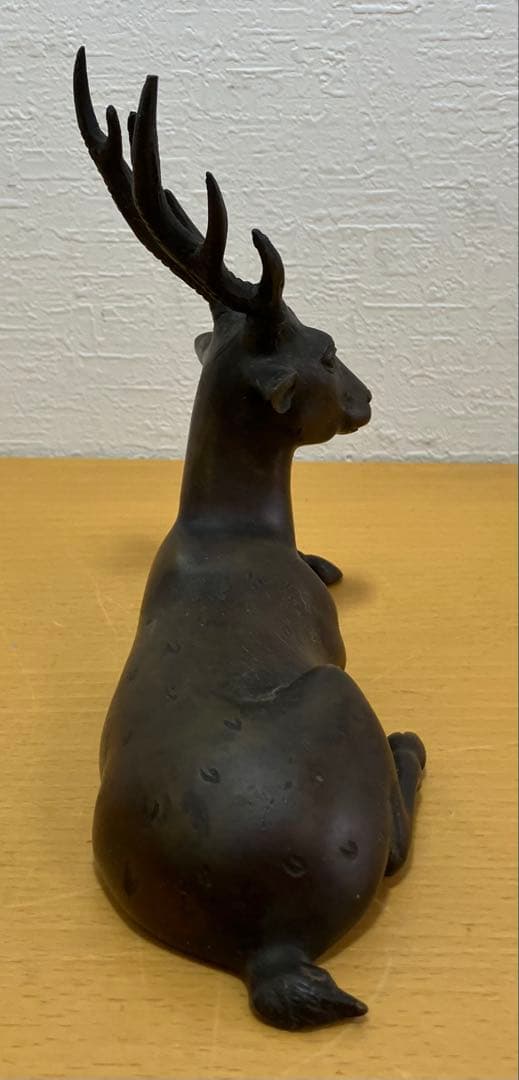 【金属製工芸/骨董品】鹿老人置物　七福神　置物　インテリア　オブジェ　金属製