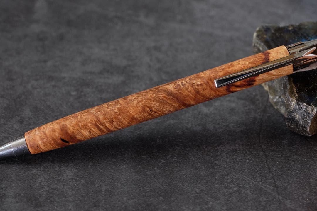 PG5木軸カスタム0223 高村杢工房 製図用シャープペンシル 花梨瘤紅白